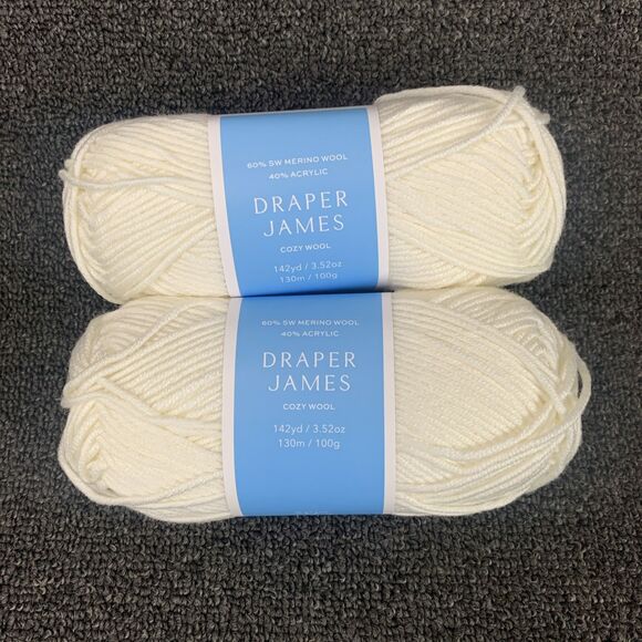 Draper James Other - Lot Of 2 Draper James Cozy Wool, Magnolia White Merino Wool And Acrylic Yarn New